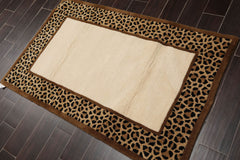 3x5 Ivory, Brown, Tan Color Hand Tufted Persian Oriental Area Rug 100% Wool Traditional Oriental Rug