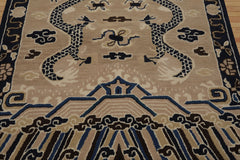 Multi Size Cream Blue Ivory Color Hand Tufted Pictorial Wool Transitional Oriental Rug