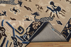 Multi Size Cream Blue Ivory Color Hand Tufted Pictorial Wool Transitional Oriental Rug