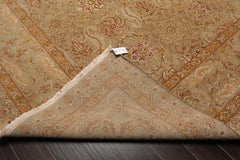 9x12 Moss, Gold, Rust Color Hand Knotted All-Over 100% Wool Traditional Oriental Rug