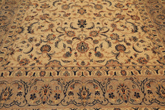 10x14 Warm Beige, Taupe, Burnt Orange Color Hand Knotted All-Over 100% Wool Traditional Oriental Rug