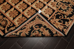 5x7 Beige, Black, Brown Color Hand Knotted Bordered 100% Wool Traditional-Persian/Oriental Oriental Rug