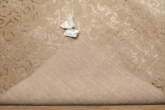 8x10 Beige, Taupe, Color Hand Knotted Tibetan Wool & Bamboo Silk Transitional Oriental Rug