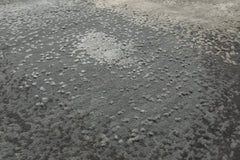 8x10 Gray, Ivory, Slate Color Hand Knotted Sherpa Wool and Silk Modern Oriental Rug