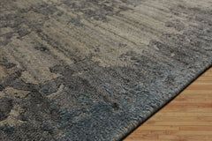 8x10 Beige, Gray, Aqua Color Hand Loomed Sherpa Wool and Bamboo Silk Modern Oriental Rug