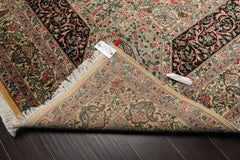 8x10 Ivory, Gray, Aqua Color Hand Knotted All-Over 100% Wool Traditional-Persian/Oriental Oriental Rug