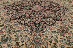 8x10 Ivory, Gray, Aqua Color Hand Knotted All-Over 100% Wool Traditional-Persian/Oriental Oriental Rug