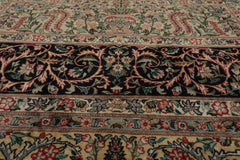 8x10 Ivory, Gray, Aqua Color Hand Knotted All-Over 100% Wool Traditional-Persian/Oriental Oriental Rug