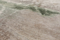 8x10 Taupe, Beige, Ivory Color Hand Knotted Sherpa Wool and Silk Modern Oriental Rug
