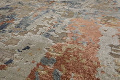 8x10 Beige, Gray, Slate Color Hand Knotted Sherpa Wool and Silk Modern Oriental Rug