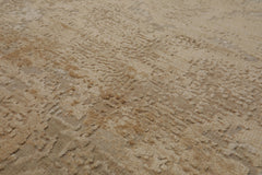 8x10 Beige, Tan, Muted Earth Tones Color Hand Knotted Sherpa Wool and Silk Modern Oriental Rug