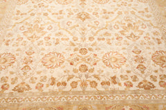 9x12 Beige, Gold, Tan Color Hand Knotted All-Over 100% Wool Traditional Oriental Rug