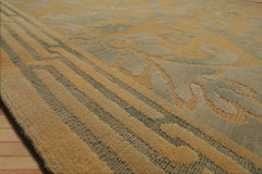9x12 Tan, Grey, Color Hand Knotted Floral 100% Wool Country Oriental Rug