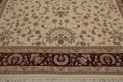 9x12 Cream, Maroon, Gray Color Hand Knotted All-Over 100% Wool Traditional-Persian/Oriental Oriental Rug