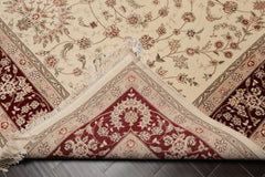 9x12 Cream, Maroon, Gray Color Hand Knotted All-Over 100% Wool Traditional-Persian/Oriental Oriental Rug