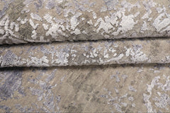 8x10 Moss, Gray, Blue Color Hand Knotted Tibetan Sherpa Wool & Bamboo Silk Modern & Contemporary Oriental Rug