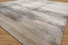 8x10 Beige, Gray, Tan Color Hand Knotted Sherpa Wool and Silk Modern Oriental Rug