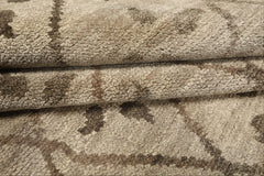 8x10 Moss, Gray, Color Hand Knotted Oushak Wool Transitional Oriental Rug