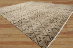 8x10 Moss, Gray, Color Hand Knotted Oushak Wool Transitional Oriental Rug