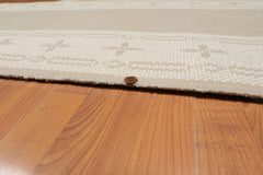 Runner Taupe, Beige, Color Machine Made All-Over 100% Wool Art Deco Style Oriental Rug