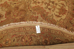 8 Round Tan, Sage, Rust Color Hand Knotted Soumak Wool Traditional Oriental Rug