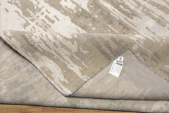 9x12 Gray, Beige, Blue Color Hand Knotted Sherpa Wool and Silk Modern Oriental Rug