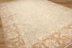 10x14 Seafoam, Mocha, Ivory Color Hand Knotted Peshawar Wool Traditional Oriental Rug