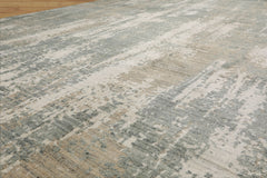 8x10 Gray, Beige, Ivory Color Hand Loomed Sherpa Wool and Silk Modern Oriental Rug