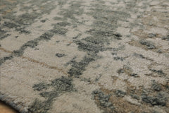 8x10 Gray, Beige, Ivory Color Hand Loomed Sherpa Wool and Silk Modern Oriental Rug