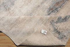 9x12 Beige, Ivory, Gray Color Hand Knotted Sherpa Wool and Silk Modern Oriental Rug