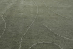 8x10 Tone On Tone, Mint, Color Hand Knotted All-Over 100% Wool Modern Oriental Rug