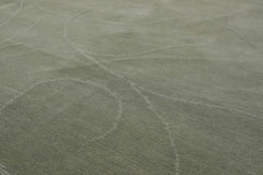 8x10 Tone On Tone, Mint, Color Hand Knotted All-Over 100% Wool Modern Oriental Rug