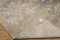 10x14 Beige, Gray, Ivory Color Hand Knotted Sherpa Wool and Silk Modern Oriental Rug