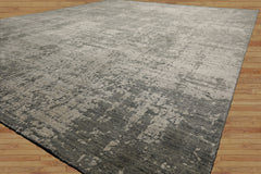 8x10 Tone on Tone Gray, , Color Hand Loomed Sherpa Wool and Silk Modern Oriental Rug