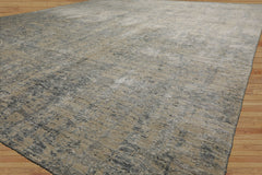 8x10 Gray, Beige, Slate Color Hand Loomed Sherpa Wool and Silk Modern Oriental Rug