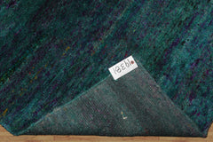 4x6 Turquoise, Purple, Gold Color Hand Knotted Gabbeh Silk Contemporary Oriental Rug