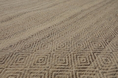 9x12 Ivory, Beige, Brown Color Hand Woven Flatweave Wool Geometric Oriental Rug