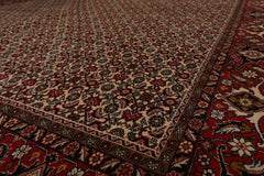 8x10 Ivory, Rose, Black Color Hand Knotted All-Over 100% Wool Traditional Oriental Rug