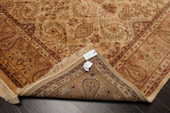 8x10 Beige, Tan, Rust Color Hand Knotted All-Over 100% Wool Traditional Oriental Rug