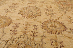 9x12 Beige, Caramel, Gold Color Hand Knotted All-Over 100% Wool Traditional Oriental Rug