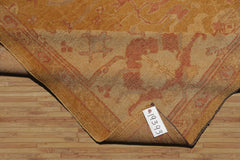 10x14 Gold, Rust, Beige Color Hand Knotted All-Over Wool Traditional Oriental Rug
