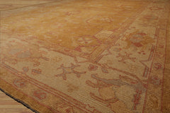 10x14 Gold, Rust, Beige Color Hand Knotted All-Over Wool Traditional Oriental Rug