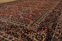 10x14 Red, Midnight Blue, Ivory Color Hand Knotted Pictorial Wool Traditional Oriental Rug