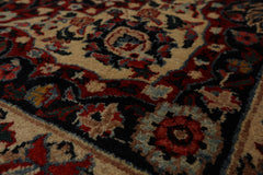 10x14 Red, Midnight Blue, Ivory Color Hand Knotted Pictorial Wool Traditional Oriental Rug