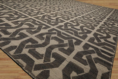 9x12 Beige, Gray, Color Hand Woven Flatweave Wool Contemporary Oriental Rug