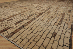 10x14 Beige, Tan, Brown Color Hand Knotted Peshawar Wool Traditional Oriental Rug