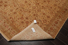 8x10 Tan, Brown, Coral Color Hand Knotted All-Over 100% Wool Traditional Oriental Rug