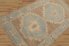 3x5 Camel, Ivory, Aqua Color Hand Knotted Turkish Wool Arts & Crafts/Mission Oriental Rug