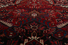 8x10 Red, Charcoal, Ivory Color Hand Knotted All-Over 100% Wool Traditional Oriental Rug