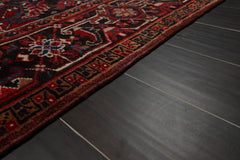 8x10 Red, Charcoal, Ivory Color Hand Knotted All-Over 100% Wool Traditional Oriental Rug